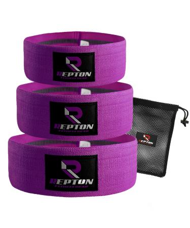 3 Sets Resistance Bands | Glutes Hips and Legs Exercise Band | Ideal for Home Gym Fitness Yoga Pilates & Workout | Women and Men Non-Slip Booty Band | Physio Resistant Loop Purple
