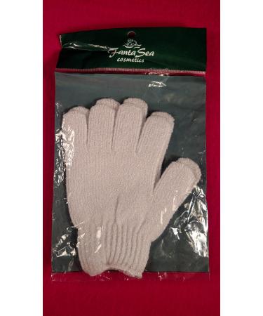 White Exfoliating Gloves Polish Spa exfoliate Skin exfoliator Bath Body polishing Pair New