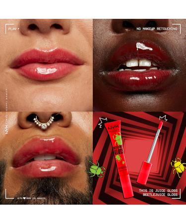 NYX Professional Makeup Beetlejuice Lip Gloss - Hydrating & Juicy Pomegranate Color | International Shipping Available - Buy Online on GoSupps.com