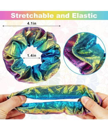 Mermaid Theme Hair Scrunchies - 12 Pack Elastic Hair Bands for Women, VSCO Girl Accessories, Perfect Gifts for Teenage Girls - Buy Online on GoSupps.com
