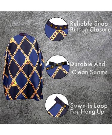 King Midas Barber Cape - Professional Waterproof Hair Cutting Cape for Men & Women - Blue & Black - Buy Online on GoSupps.com