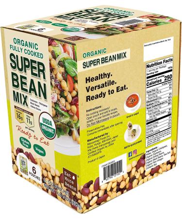 Organic Fully Cooked Super Bean Mix | USDA Organic | Vegan & Keto Friendly | Edamame, Chickpea, Black Beans, Kidney Beans | 6 Pack - 5 oz - Buy Online on GoSupps.com
