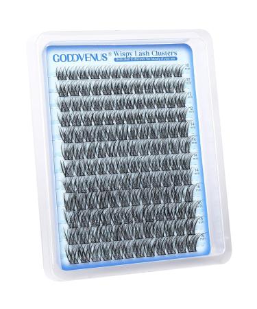 Goddvenus Wispy Lash Clusters - Natural CD Curl Eyelash Extensions DIY Invisible Band Fluffy Individual Lashes for Stunning Eyes - Buy Online on GoSupps.com