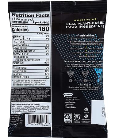 Vega Sport Performance Protein Powder - Chocolate 1.6 oz | Plant-Based Power for Athletes - Buy Online on GoSupps.com