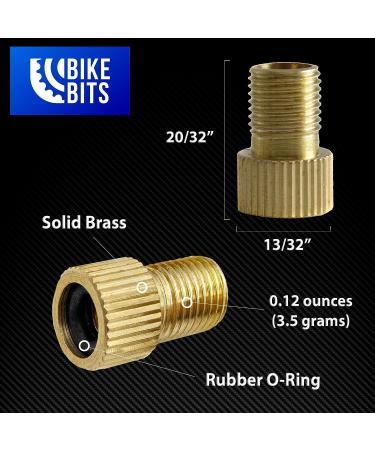 Bike Bits Brass Presta Valve Adapter (4 Pack) - Convert to Schrader, Inflate With Bike Pump or Air Compressor - Buy Online on GoSupps.com