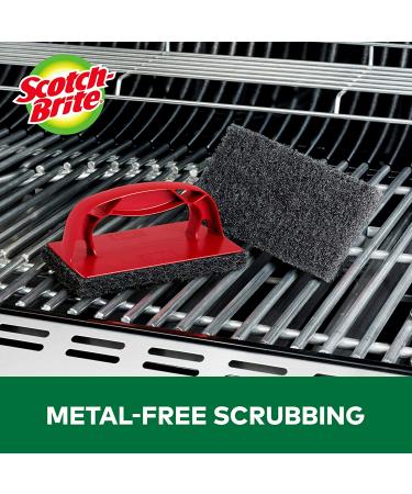 Scotch-Brite Heavy Duty Grill & Outdoor Scrubber - Ideal for Concrete Patio, Bricks, BBQ Tools, Charcoal and Gas Grills - Buy Online on GoSupps.com
