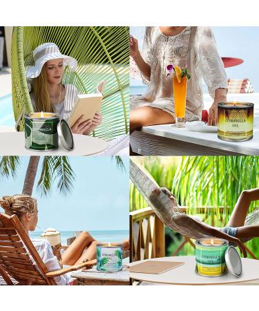 4 Pack 7oz Citronella Candles - Long-Lasting Clean Burning Soy Wax - Outdoor Patio, Porch, Garden, Party & Camping - Buy Online on GoSupps.com