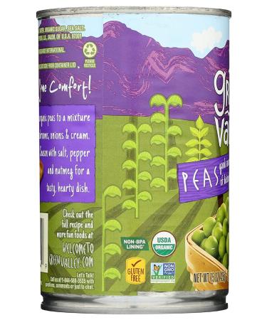 GREEN VALLEY Organic Sweet Peas 15 OZ - Premium Quality Organic Peas for Healthy Meals - Buy Online on GoSupps.com