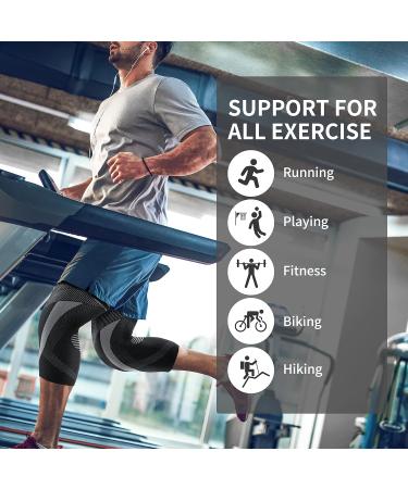 Buy Kniebandage 2 Pack - Breathable Anti-Slip Knee Supports for Men & Women | Compression for Meniscus Tears | XXL Black | Sports & Orthopedic Support - Buy Online on GoSupps.com