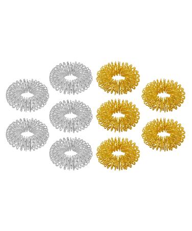 Chi -Enterprise - Premium Massagering Set for the finger |Anti -stress ring |Acupressure Ring - Anxiety Ring |Contents: 10x anti -stress ring (5x gold/large 5x silver/large)