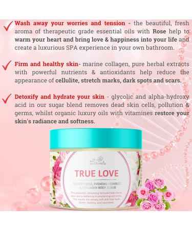 Nourishing Exfoliating Body Scrub with Vitamin C & Collagen 400g (Rose) - For Intensive Skin Firming | All Naturals - Buy Online on GoSupps.com