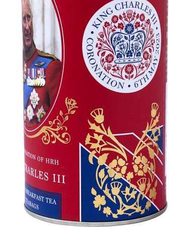 New English Teas King Charles III Coronation Drum with 40 English Breakfast Teabags - Buy Online on GoSupps.com