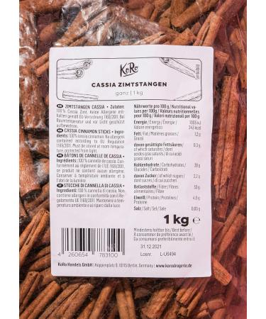 KoRo - Cassia Cinnamon Sticks 1kg - Your Cinnamon Supply - Buy Online on GoSupps.com