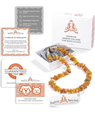 Buy Baltic Secret Amber Dog & Cat Collar - 100% Leather Raw Baltic Amber for Tick & Flea Protection (45-50 cm) - International Shipping Available - Buy Online on GoSupps.com
