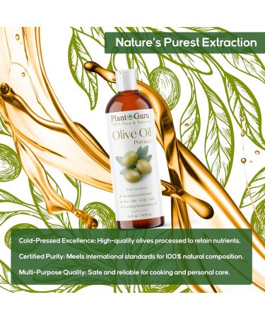 Plant Guru Olive Oil Pomace 8 fl. oz. 100% Pure Natural Carrier Moisturizer For Skin Body Face And Hair Growth. Great For DIY Soap Making Cosmetics and Massage. - Buy Online on GoSupps.com
