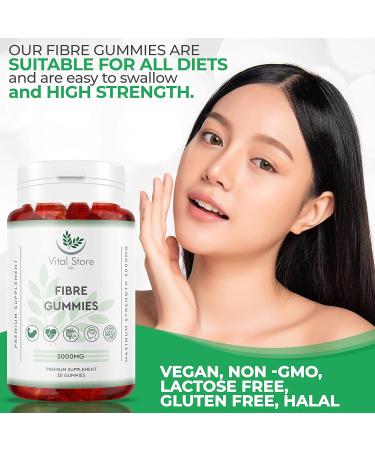 Vegan Fibre Gummies 3000MG - Berry Flavour - High Strength Prebiotic Tapioca Chicory Root - 1 Month Supply - Buy Online on GoSupps.com