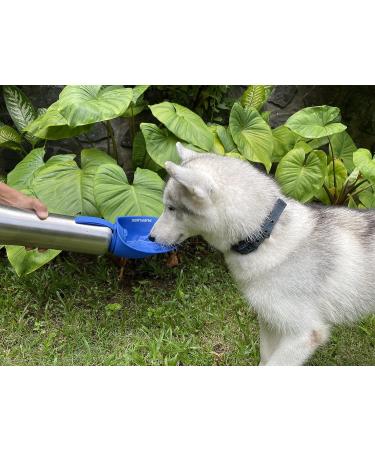 Tuff Pupper Puflask Large Dog Water Bottle - 27 & 40 oz Stainless Steel Travel Water Dispenser & Bowl for Dogs - Nebulas Blue 1200 ml - Buy Online on GoSupps.com