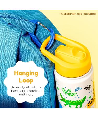 BOZ Kids Safari Stainless Steel Insulated Water Bottle with Straw Lid - 14 oz - Buy Online on GoSupps.com