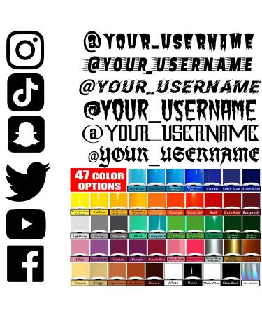 VulgrCo Custom Social Media Decal Stickers Customized Name Username Logo Brand Vinyl Fonts B