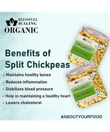 Blessfull Healing Organice Split Chickpeas 2 lb (907 Gram) - Buy Online on GoSupps.com