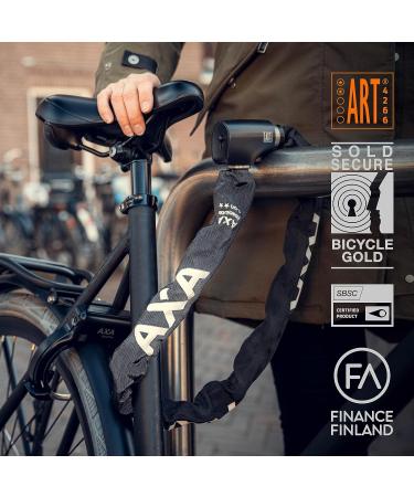 Buy Axa Absolute 9-90 Bicycle Lock - High Security Chain Lock Safety Level 14 90cm Length Black Polyester Shell - International Shipping - Buy Online on GoSupps.com