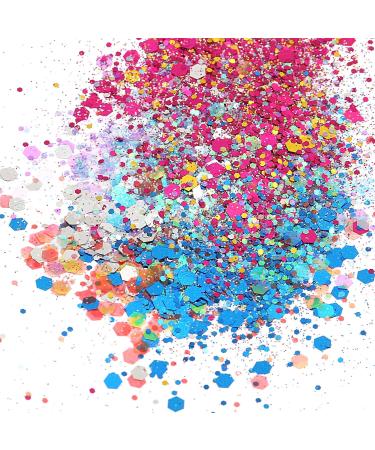 Nal Glitter Sequin Chunky Glitter - 8 Jar Set 8 Vibrant Colors for Face Nail & Makeup | Ideal for Festivals Masquerades & Halloween Party Decor - Buy Online on GoSupps.com