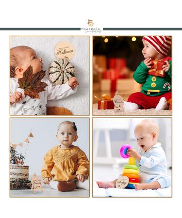Buy Milestone Cards Baby Set - Wooden Cards with Mini Easel & Fabric Bag | 36 Memorable Milestones - Perfect Gift for New Moms & Baby Showers - Buy Online on GoSupps.com