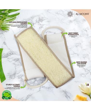 Natural Loofah Back Scrubber - Exfoliating Shower Tool for Deep Clean - Buy Online on GoSupps.com