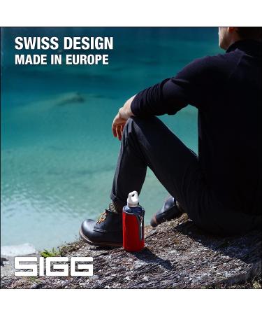 SIGG Glass Water Bottle Stella Red 17 oz - Leakproof with Neoprene Pouch - BPA Free & Dishwasher Safe - Eco-friendly Recycled Glass - Buy Online on GoSupps.com