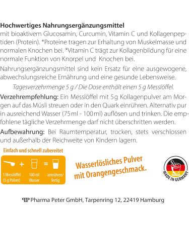 Collagen Powder with Bioactive Glucosamine Curcumin Collagen Peptides and Vitamin C for More Mobility - Orange - 5.30 Oz - Buy Online on GoSupps.com