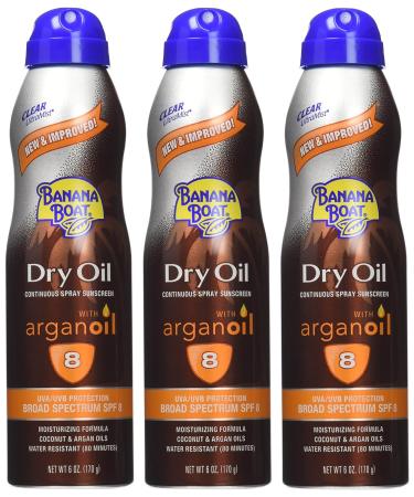 Banana Boat Ultra Mist Dry Oil SPF 8 Sunscreen Spray 6oz - Pack of 3 | Reef Friendly - Buy Online on GoSupps.com