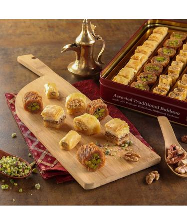 Zalatimo Sweets Shortbread Cookies Variety Pack | 100% All-Natural | Slightly Sweet | Square Metal Gift Tin | No Corn Starch or Syrups | Assorted Baklava, Mamoul, Sesame & Butter | Pack of 3 - Buy Online on GoSupps.com