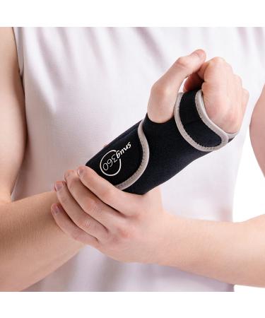 SNUG360 Wrist Brace with Splint - Adjustable & Breathable Wrist Support Brace for Carpal Tunnel  Tendonitis  Arthritis  Sprain & Fracture  Removable Aluminum Splint (Right Hand)