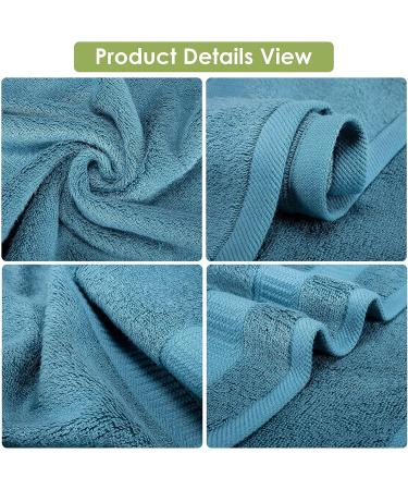 CANFOISON Bamboo Washcloths 4 Pack, Peacock Blue | Super Soft & Absorbent Bathroom Towels for Adult, Kids, Baby | 13x13 inches | 4PCS Washcloths - Buy Online on GoSupps.com