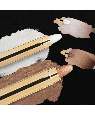 Fanxiton Shimmer Cream Brown Glitter Eyeshadow Stick - Waterproof & Long Lasting Eyeshadow Pencil with Brush Set - Buy Online on GoSupps.com