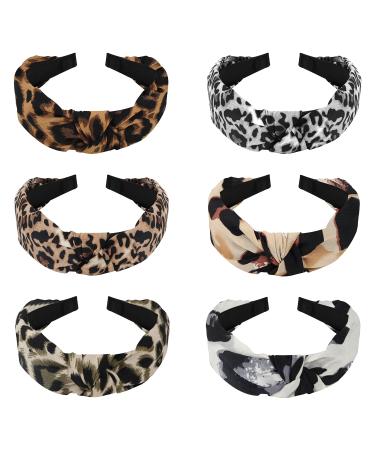 Belle vous hair band Leopard pattern -wide upper part -cross knot hair band ladies -turban headband girls (6 -pack) Knoted elastic bohemian hair band hair straps women -6 designs - Buy Online on GoSupps.com