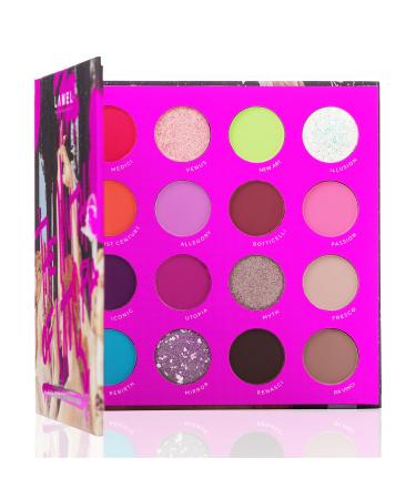 Lamel 16 Colors Highly Pigmented Eyeshadow Palette - Catchy Colors & Shimmers Vibrant Long-Lasting Formula with Neon Pigments - The Myth of Utopia 16gr