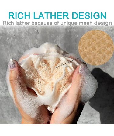 Super Exfoliating Spa Weave Loofah Shower Sponge Pouf - Pack of 4 - Buy Online on GoSupps.com