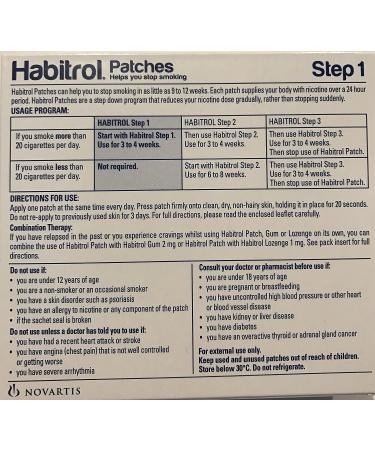 Novartis Habitrol 21mg Nicotine Patches Step 1 - Stop Smoking - 4 Boxes (112 Patches) - Buy Online on GoSupps.com