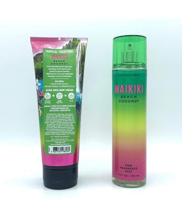 Bath and Body Works Waikiki Beach Coconut 2020 Edition 2-Piece Bundle: Body Cream & Fragrance Mist - 8oz Regular Sizes - Buy Online on GoSupps.com