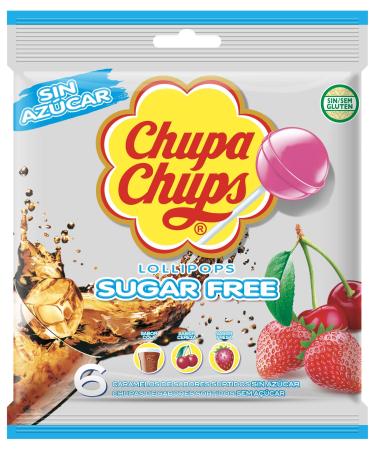 Chupa Chups Chupa Chups Sugar-Free Candies with Sticks Assorted Flavors 6 x 11g