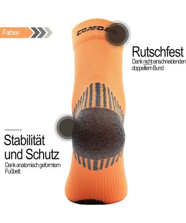 Comodo 3 Pairs Running Socks for Men & Women | Neon Orange | Trail & Marathon Function Socks | Comfort for Jogging & Running 35-38 - Buy Online on GoSupps.com