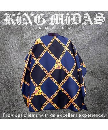 King Midas Barber Cape - Professional Waterproof Hair Cutting Cape for Men & Women - Blue & Black - Buy Online on GoSupps.com