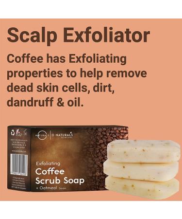 O Naturals Exfoliating Scalp Scrub Bar with Coffee Granules | 4oz Organic Vegan Soap for Hair & Body | Removes Dead Skin & Dandruff | Moisturizing 3-in-1 Formula for Women & Men - Buy Online on GoSupps.com