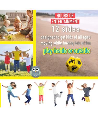 Covelico Kids Exercise Dice - Yellow Animals | Fun Roll and Play Animal Game | Big Foam Fitness Dice for Kids | Outdoor Workout Equipment - Buy Online on GoSupps.com