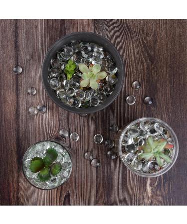 Hisredsun 290 Pcs Glass Pebbles - Flat Marble Pearls Decorative Stones for Vases Aquariums & Landscapes | Colorless Fire Glass & Gemstones - Buy Online on GoSupps.com