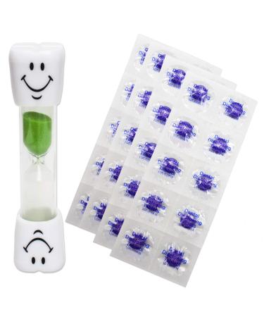 Smile Toothbrush Timer & 40 Disclosing Tablets (Green Timer)
