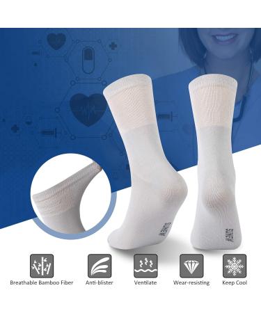Sunew Bamboo Diabetic Socks - Unisex Non-Binding Moisture Wicking Crew Dress Socks - 3 Pairs Grey, X-Large - Buy Online on GoSupps.com