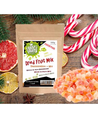 Dehydrated Fruits - MIX 9 papaya banana pineapple grapefruit coconut melon kiwi mango and apple 500g - Ideal for cocktail cakes or snacks - With natural cane sugar - vegan - Buy Online on GoSupps.com