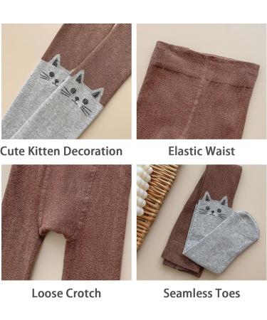 Silkglory 3PCS Baby Toddler Tights with Glitter Print, Seamless Cotton Pantyhose for Girls 7-9 Years Grey/Black/White - Buy Online on GoSupps.com